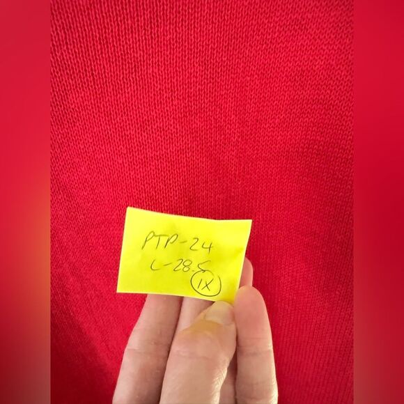 VTG Lisa International Festive Red Christmas Sweater Vest Snowman Reindeer 1X - Picture 7 of 7